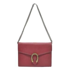 $1830 Gucci Leather Dionysus Wallet On Chain Mini